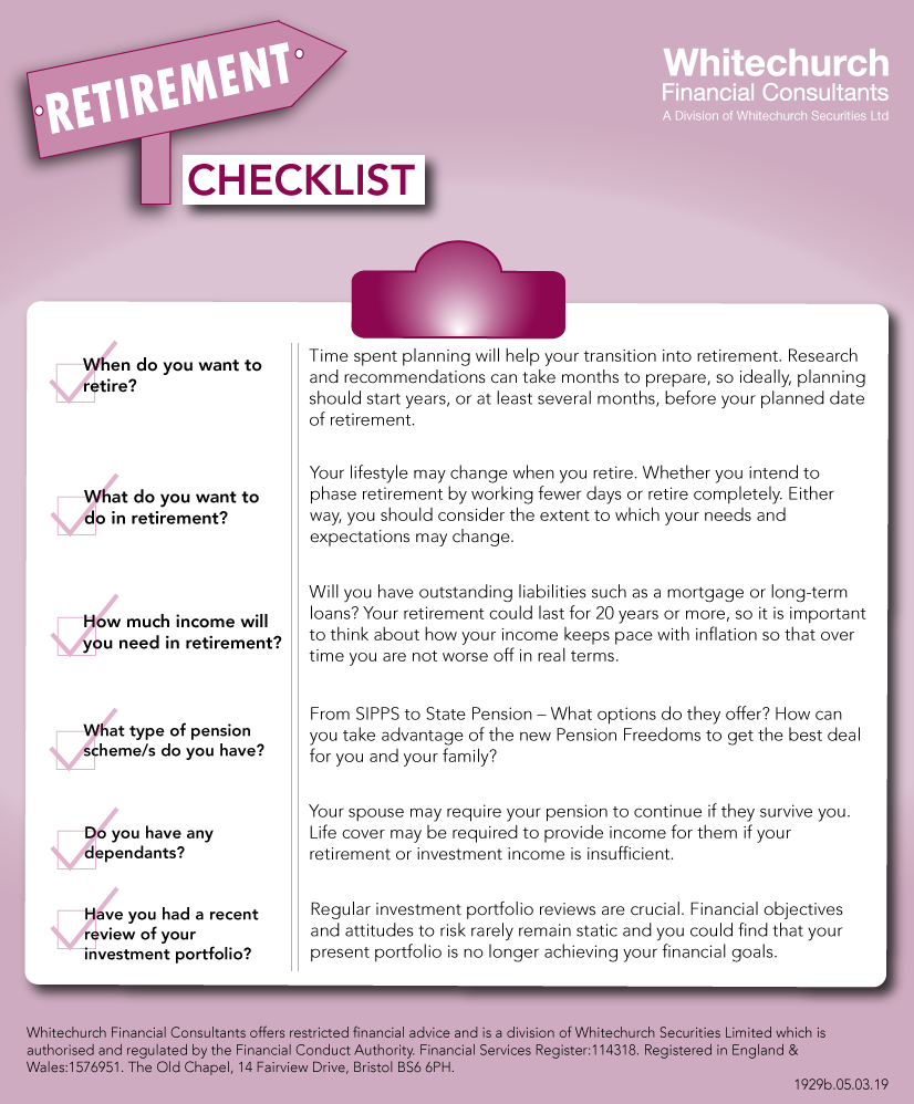 The Complete Retirement Checklist 6 Questions You Need To Think Consider